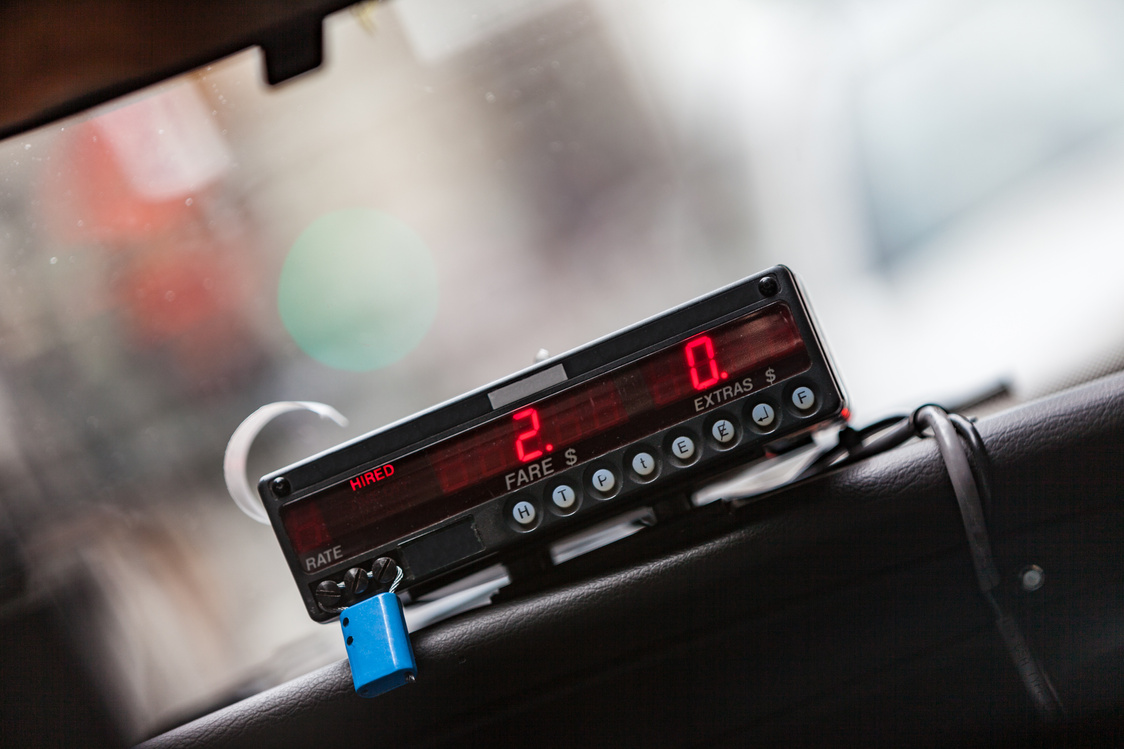 Taximeter in a New York City Taxi